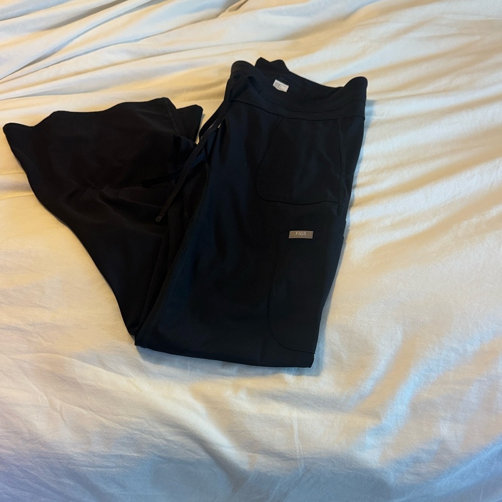 Figs Black Relaxed Pants